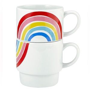 Slant stacking mug set – rainbows – 16 ounce each - NWT